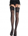 Leg Avenue Women's Striped Thigh-High Stocking With Lace Top