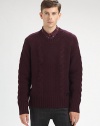 EXCLUSIVELY AT SAKS. Burberry Brit's take on the classic cable-knit sweater made from a luxurious stretch-wool blend.CrewneckRaglan sleevesPull-on styleRibbed trim98% wool/1% polyamide/1% elastaneDry cleanImported