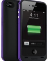 Mophie Juice Pack Plus Case and Rechargeable Battery for iPhone 4 & 4S Retail Packaging (Purple)