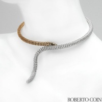 Roberto Coin! Made in Italy Beautiful Necklace 5.20ctw Super Clean G/VS Diamonds and Ruby Made of 18K Gold