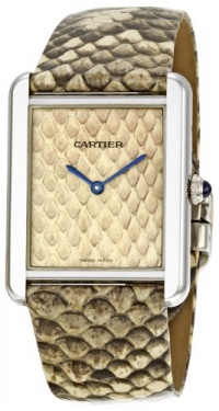 Cartier Women's W5200021 Tank Solo Python Leather strap Watch