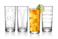 ARC Uptown Cut Crystal Coolers 15.25 oz Drinking glass, Set of 4