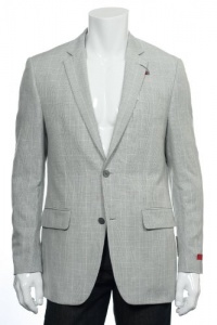 Alfani Red Men's Light Gray Plaid (Small) 2 Button Sport Coat