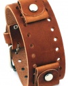 Nemesis #BN-B Brown Wide Leather Cuff Wrist Watch Band