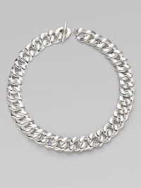 From the Cordelia Collection. Polished sterling silver in an undulating curb chain design.Sterling silver Length, about 18¾ Width, about 18mm Toggle closure Imported 