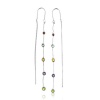 Multicolor Gemstone Thread Drop Dangle Earrings in Sterling Silver