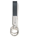 Salvatore Ferragamo Blue Mini Gancini Embossed Key Ring