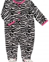 Carter's Girls Newborn-9 Months Zebra Microfleece Sleep N Play