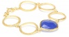 Coralia Leets Jewelry Design Riviera Collection 20mm Plain Link Bracelet Deep Blue Chalcedony