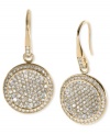 Round resplendence. This pair of drop earrings from Michael Kors, which are crafted from gold-tone ion-plated steel, dazzle with glass accents on the concave pendant. Approximate drop: 1 inch.