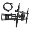 VideoSecu Articulating Full Motion TV Wall Mount for 32-65 LED LCD Plasma TVs with VESA up to 600x400 mm, Dual Arm pulls out up to 25 Inch, with Leveling Adjustments, Free HDMI Cable A37