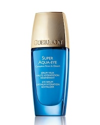 Eye SerumOptimum Hydration, RevitalizerFor time-defying eyes. Specifically formulated for gentle action on the sensitive eye contour zone, Super Aqua-Eye combines the Desert Rose Flower Complex with hyaluronic acid fragments. Puffiness is visibly reduced and dark circles appear lighter.