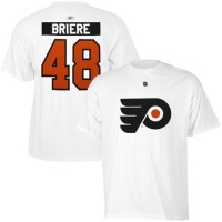 NHL Reebok Danny Briere Philadelphia Flyers #48 Net Number T-shirt - White