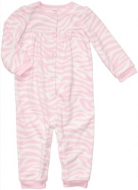 Carter's Infant Long Sleeve One Piece Fleece Coverall - Zebra Print-12 Months