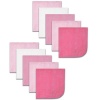 SpaSilk 10 Count Washcloths, Pink, 0-36 Months