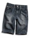 GUESS Kids Boys Little Boy Five Pocket Shorts, MEDIUM STONE (4)