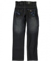 Akademiks Almaden Straight Fit Jeans (Sizes 8 - 20) - blue/black, 10