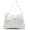 Bonnie Jean White Satin Bow Pearl Detail First Communion Handbag