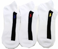 Polo Ralph Lauren Men's 3-Pack Classic Cotton Sport Socks Size 6-12.5 (White Assorted)