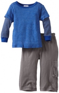 Splendid Littles Baby-boys Infant Mini Thermal Stripe Set, Royal, 6-12 Months