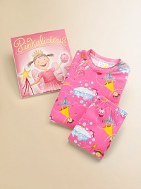 Pink rules in the pages of this beloved book, here partnered with the perfect pair of pink pajamas so your favorite pink-loving princess can have rosy dreams.By Victoria Kann & Elizabeth KannHardcover, 40npagesRecommended for ages 4-8PJs with elastic waist, scalloped trim and a satin bowCottonMachine washMade in USA Please note: Doll sold separately. 