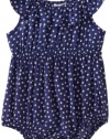 Splendid Littles Baby-girls Infant Polka Dot Romper, Denim, 12-18 Months