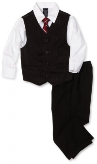 Nautica Dress Up Boys 2-7 Dresswear Vest Set, Black, 6