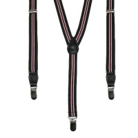 Nautica Boys 8-20 Multi Striped Suspender, Black/White/Red, One Size