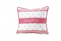 Nautica Kids Melanie Polka Dot/Stripe Pillow, Pink/White