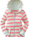 Splendid Littles Girls 2-6x Pop Thermal Ruffle Zip Hood, Julep/Neon pink, 5/6