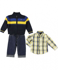 Nautica Levelland 3-Piece Outfit (Sizes 12M - 24M) - navy, 12 months