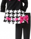 Bonnie Baby-Girls Infant Houndstooth Bow Trim Legging Set