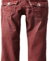 True Religion Boys 2-7 'Jack' Slim Big T Pant, Lite Burgundy, 4