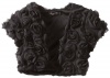 Ruby Rox Kids Girls 7-16 Rosette Shrug, Black, Large