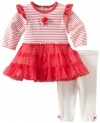 Little Me Baby-Girls Newborn Little Me Cupcake Tutu Skegging Set , White/Red, 6 Months