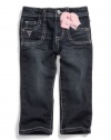 GUESS Kids Girls Daredevil Skinny Jeans with Bows, DARK STONEWASH (5)