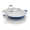 Fagor Michelle B. 12-Inch Cast Iron Lite Chef's Pan with Glass Lid, Blue