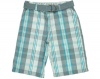 Epic Threads Boy's Belted Plaid Shorts Bright White 14