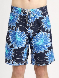 A sea-inspired print full of color and charm accents these classic-fitting swim trunks, in quick-drying nylon, for superior comfort and style.Drawstring waistInseam, about 10PolyamideMachine washImported