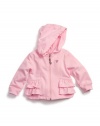 GUESS Kids Girls Fleece jacket with Crepe Chiffon Bow, PINK (18M)