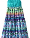 Bloome Girls 7-16 Aztec Printed Maxi Dress, Multi/Turquoise , 16