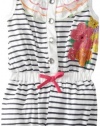 Carter's Watch the Wear Baby-Girls Infant Romper With Stripes And Flowers, Navy, 12 Months