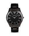 With a beefy black dial and ceramic bracelet, Emporio Armani's stainless steel watch is a polished pickup. Wear this stealthy-sleek ticker when you need to make a statement.