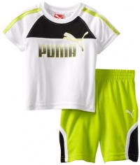 Puma - Kids Baby-Boys Infant Logo Short Set, White, 18