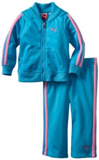 Puma - Kids Baby-girls Infant Tricot Track Jacket And Pant Set, Blue, 18 Months