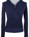 Juicy Couture Solid Terry Zip Hoodie Regal Blue Sweatshirt