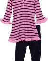 Splendid Littles Baby-Girls Infant Venice Thermal Stripe Tunic Set, Parfait, 12-18 Months