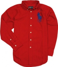 Ralph Lauren Boy's Big Pony Blake Oxford, Red, Small (8)