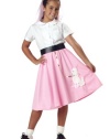 Girls 50's Pink Poodle Skirt Costume - Child Size 6-8