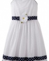 Sweet Heart Rose Girls 7-16 Plus Size Eyelet Daisy Dress, White/Blue, 16.5